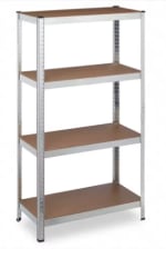 Estanterías Almacenaje de 4 Niveles, Metálica, Carga de 875 kg por 13.91€