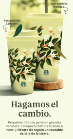 Vaso Gratis Comprando Bebida | Starbucks (Día de la Tierra)