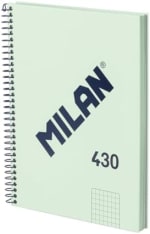 MILAN Cuaderno A5 tapa dura, cuadrícula 5 x 5 mm, 80 hojas por 2,76€ verde y rosa