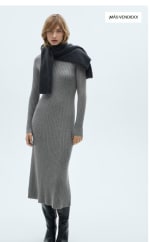 Vestido punto evasé cuello perkins por 11.99€