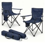 Pack de 2 sillas plegables de camping con portavasos y bolsa lateral por 20,34€