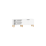VASAGLE Mueble de TV de 2 Puertas con Estantes Ajustables Blanco por 50.99€