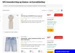 15% kassakorting op dameskleding