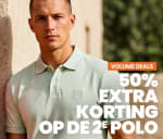 50% extra korting op de 2e herenshirt of polo bij PlutoSport
