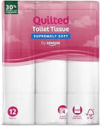 Lot de 12 Rouleaux de Papier Toilette 4 Épaisseurs Matelassé à 4,41€