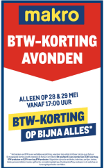 Makro BTW korting avonden tot 17,37 % korting
