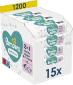 Pampers Sensitive Babydoekjes 15 Verpakkingen = 1200 Doekjes voor €22,88 bij Amazon