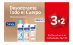 3×2 en Desodorantes Sanex.