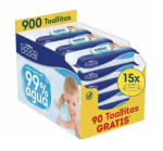 Dodot 99% Aqua Toallitas Para Bebé 15 Paquetes 60 Unidades 900 Toallitas por 22.25€