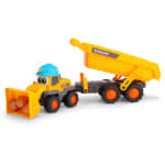 Dickie Toys 204119007 Excavadora Volvo con remolque, bloques sonajero y pala móvil