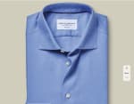 Chemise en coton et lin sans repassage - Bleu moyen à 84,95€