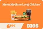 Menú Mediano Long Chicken por 6,95€