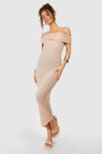 Boohoo Vestido Tubo Beige Geométrico Relieve por 2,99€