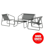 Conjunto de muebles Kateli 4 pzs., Acero/Textiline, Antracita por 89.99€