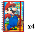 4 Cuadernos A5 de Anillas Super Mario Portada 3D por 7.96€
