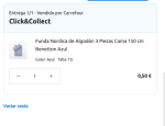 Error precio funda nórdica 3 piezas por solo 0.50€ alfombras Benetton por 3€