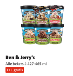 Alle Ben & Jerry's Alle bekers à 427-465 ml 1+1 gratis bij de Jumbo