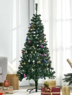 HOMCOM Árbol de Navidad Artificial 150 cm con 420 Ramas con adornos por 19,50€