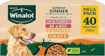 WINALOT Sunday Dinner Mixed in Gravy Wet Dog Food Pouches 40x100g (£7.65 S&S)
