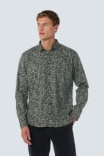 No Excess SHIRT STRETCH ALLOVER PRINTED DARK GREEN voor €10,99 bij Otrium