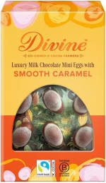 Divine Luxury Milk Chocolate Mini Eggs with Smooth Caramel 190g - Fairtrade Easter Ch