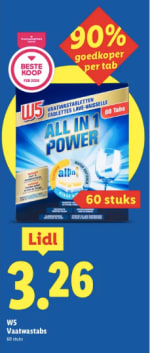 W5 Vaatwastabletten voor €3,26 bij de Lidl