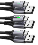 Lot de 3 câbles tressés USB-C Iniu - charge rapide 3,1A, 2m+2m+0,5m à 9,99€