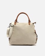 Bolso de hombro con asa bandolera extraíble beige por 22€