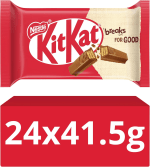 KitKat 4-Finger Milk Chocolate Biscuit Bar | 24x 41.5g Bars [£7.65 S&S (£0.77/100g)]