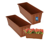KOTARBAU pack de 2 jardineras rectangulares con plato por 10,49€