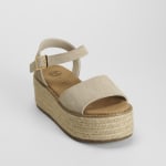 Sandalia yute con plataforma piel beige NYC por 29.99€