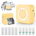 Mini Pocket Thermal Photo Printer Bluetooth Inkless Portable Label Maker with 10 Roll