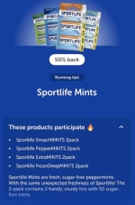 50% korting op Sportlife mints bij de AH (1+1 gratis) via Tikkie
