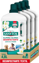 4 botes Sanytol Desinfectante Textil para la Colada, Sin Lejía 1200 ml por 15.96€