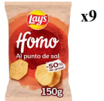9 Bolsas de Patatas al horno al punto de sal lays 150g por 10.79€