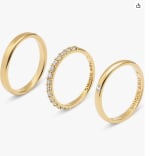 Pack 3 Anillos Choices SINGULARU Baño Oro 18k Talla 18 por 27,99€