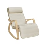 SONGMICS Silla Mecedora con Apoyabrazos Madera Abedul con Reposapiés por 54.99€