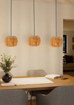 EGLO Hanglamp Sheldon, eettafel hanglamp met 3 lichtpunten voor €46,84 bij Bol