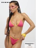 Conjunto de bikini con diseño de anillos dobles de malla triangular por 2,49€