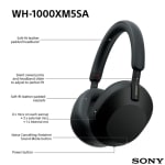 Sony WH-1000XM5SA Over-Ear Wireless Headphones in Black (Warehouse only)