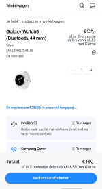 Samsung Galaxy Watch 8 44mm Silver €139