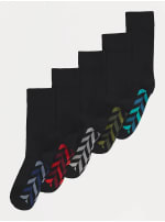 Mens Black Chevron / Argyle Ankle Socks 5 Pack £3 @ ASDA George + Free Click & Collec