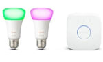 Pack de 2 Kit de démarrage Philips Hue Ampoules LED E27 + pont de connexion à 51,30€