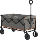 Outsunny 160L Festival Trolley on Wheels, Folding Camping Trolley Cart w/Tailgate, 10