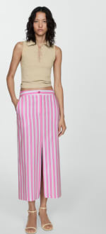 Mango Outlet Falda z rayas con abertura por 3.99€