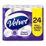 Velvet Classic Quilted Toilet Tissue 24 Rolls for £7.50 (Clubcard Price)