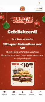 2 whopper menu medium voor €10 bij Burger King
