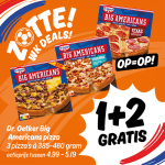 1+2 gratis op Dr. Oetker Big Americans pizza's bij Poiesz