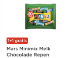 Mars Minimix met 1+1 gratis bij PLUS