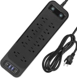 Regleta USB 12 Enchufes 2 USB-C 2 USB por $197 | Amazon